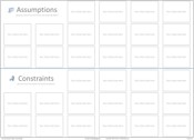 Risk – Assumptions and Constraints Canvas: To identify risks based on assumptions and constraints. 